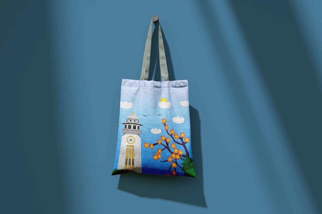 Ghanta Ghar Illustration Bag Design