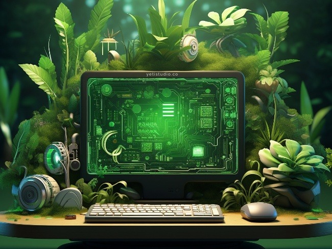 AI generated image of green web hosting