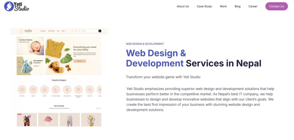 Website Design and development services in Nepal by Yeti Studio 