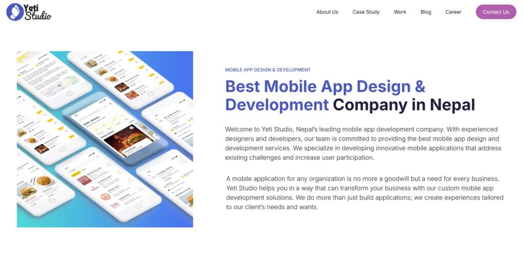 Best mobile app design and development service in Nepal by Yeti Studio