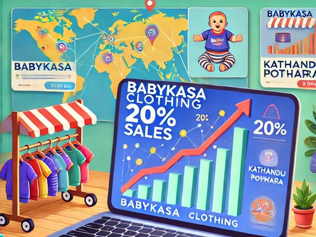 BabyKasa Clothing's growth depicted by a rising graph