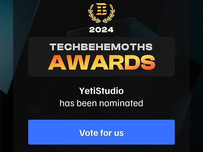 YetiStudio Nominated for TechBehemoths Awards 2024